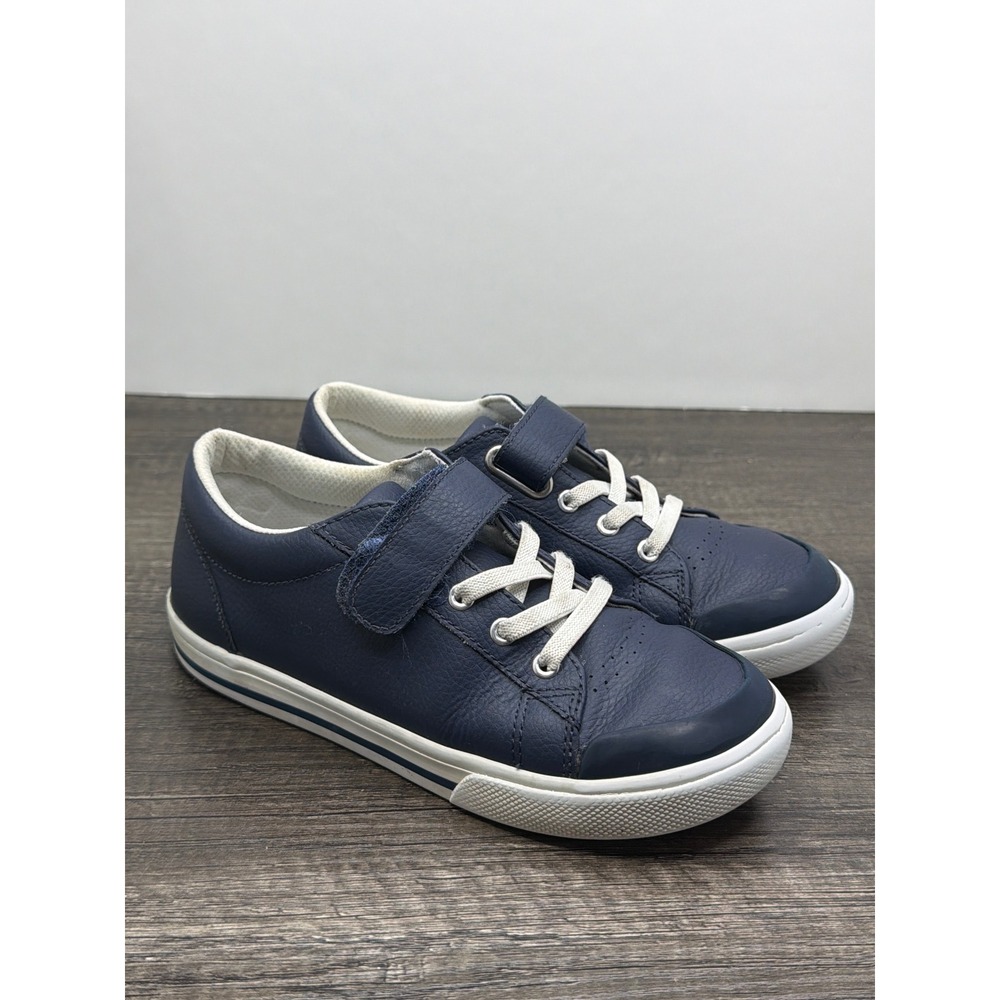 Footmates Sneaker Boys 13 Navy Leather Strap Classic Preppy Flawed*